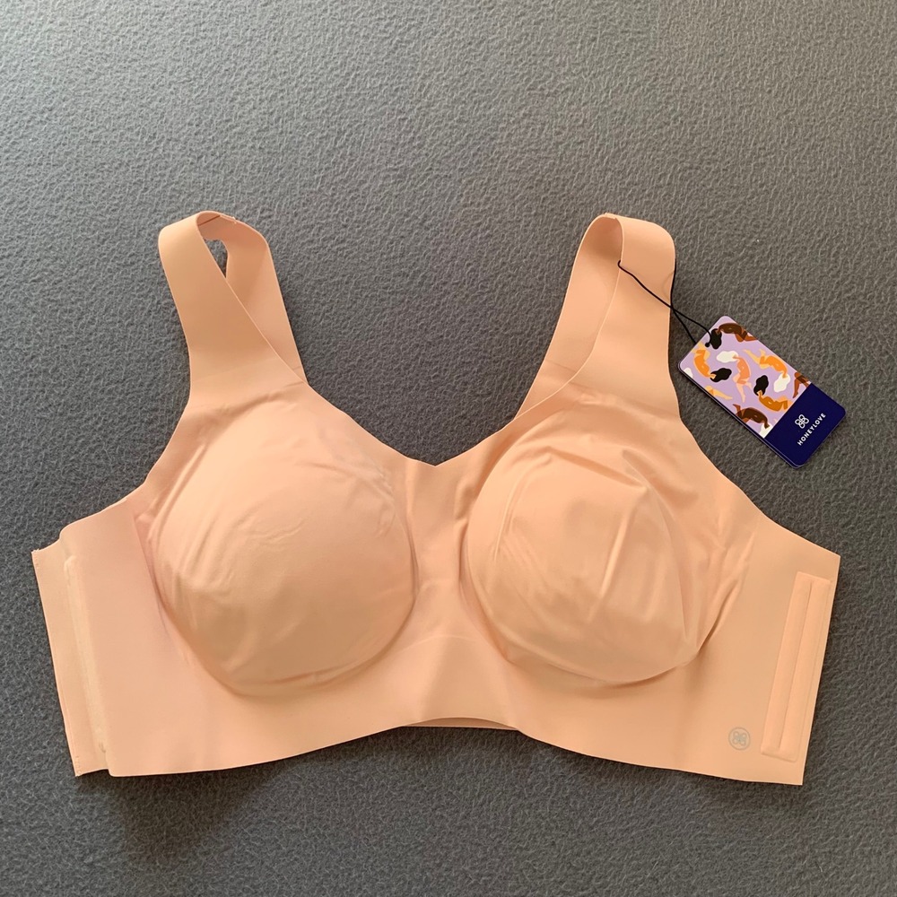 NWT Honeylove V Neck Bra Rose Tan Size 3X Nude Wire Free Comfort Removable Pads - Picture 1 of 7
